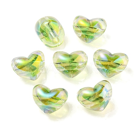Two Tone UV Plating Transparent Acrylic European Beads OACR-F004-06I-1