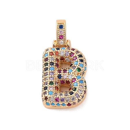 Brass Micro Pave Cubic Zirconia Pendants KK-C076-29B-G02-1