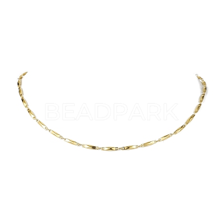 304 Stainless Steel Rectangle link Chain Necklaces NJEW-JN04746-02-1