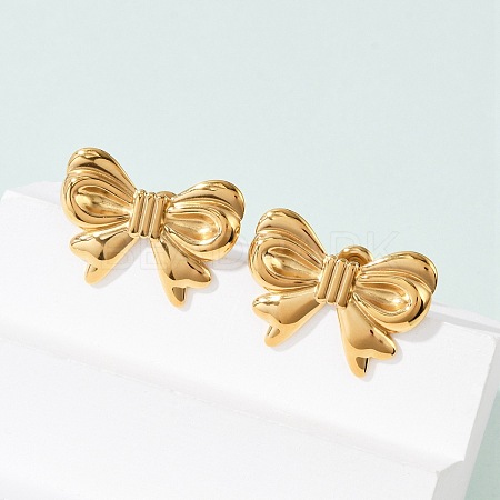 304 Stainless Steel Stud Earrings EJEW-G423-32D-G-1