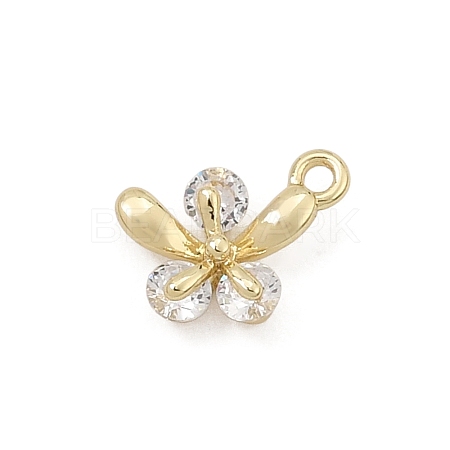 Brass Micro Pave Clear Cubic Zirconia Charms CU-CBA3D76-03G-02-1