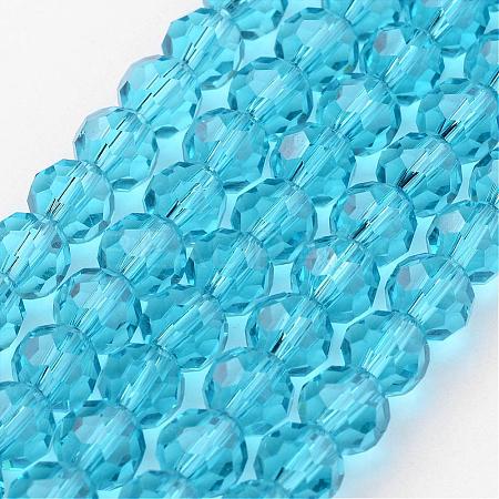 Transparent Glass Bead Strands GLAA-G013-6mm-49-1