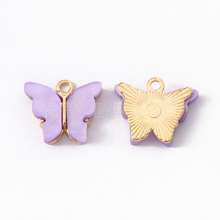Alloy Acrylic Pendants ENAM-R136-01B-1