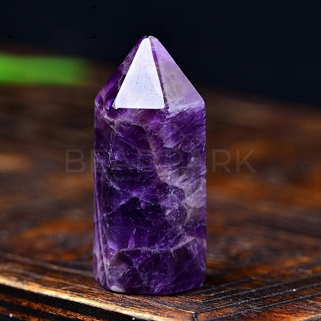 Natural Amethyst Point 6 Faceted Prism Healing Stone Wand PW-WGB9E84-19-1