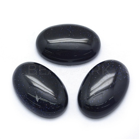 Synthetic Blue Goldstone Cabochons G-P393-H04-1