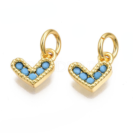 Brass Micro Pave Cubic Zirconia Charms KK-N227-33G-01-NF-1