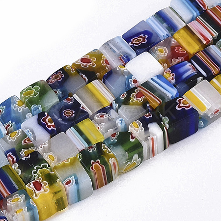 Handmade Millefiori Glass Beads Strands X-LAMP-LK144-8MM-1