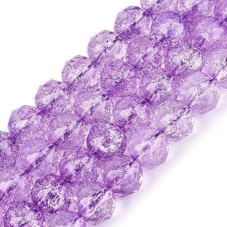 Crackle Transparent Glass Beads Strands GLAA-Q108-02A-07-1