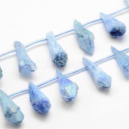 Electroplated Natural Quartz Crystal Beads Strands G-G890-A-04-1