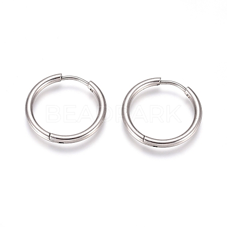 304 Stainless Steel Huggie Hoop Earrings EJEW-G272-02-16mm-P-1