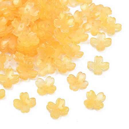 Two Tone Transparent Glass Bead Caps GLAA-Z020-02D-1