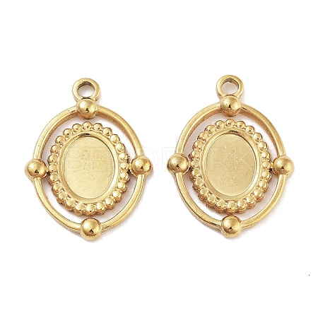 304 Stainless Steel Pendant Cabochon Settings STAS-P364-07G-1