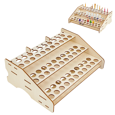 Detachable Wooden Paint Display Shelf AJEW-WH0518-74-1