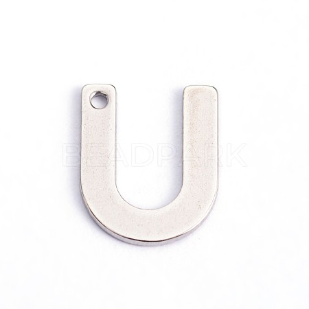 Non-Tarnish 304 Stainless Steel Letter Charms X-STAS-O072-U-1
