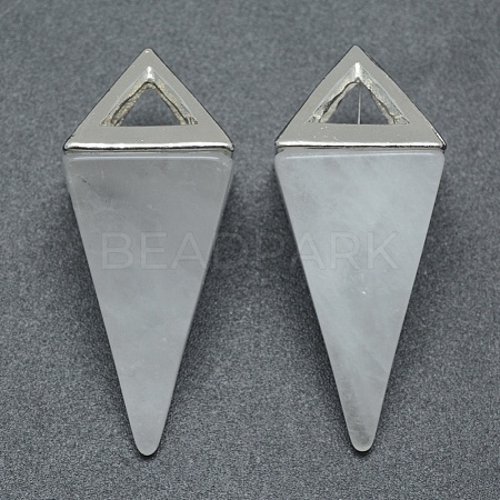 Natural Quartz Crystal Pendants KK-E757-D-02P-1