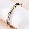 201 Stainless Steel Byzantine Chain Bracelets BJEW-B078-164GP-4