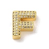Brass Micro Pave Clear Cubic Zirconia Charms ZIRC-C009-01G-F-1