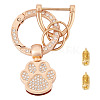 1Pc DIY Alloy Rhinestone Spring Gate Rings Keychains FIND-TA0008-54A-G-2