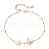 Summer Beach 304 Stainless Steel Turtle Starfish Link Chain Anklets for Women AJEW-AN00789-3