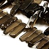 Irregular Strip Natural Smoky Quartz Graduated Beads Strands G-P064-03-1