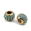 Brass Micro Pave Steel Blue Cubic Zirconia Beads CU-CBAF17A-19G-2
