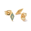 Enamel Rhombus with Star Stud Earrings with 316L Surgical Stainless Steel Pins EJEW-P204-02G-02-2