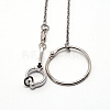 Stainless Steel Bird Foot Stand Chain with Ring AJEW-WH0016-84P-2
