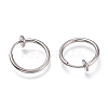 304 Stainless Steel Retractable Clip-on Hoop Earrings X-STAS-O135-01D-2
