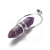 Natural Amethyst Wire Wrapped Pointed Big Pendants G-L520-I02-P-3