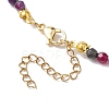 Faceted Round Natural Agate(Dyed & Heated) Beaded Necklaces for Women NJEW-JN04659-02-5