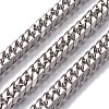 Tarnish Resistant 304 Stainless Steel Cuban Link Chains CHS-P007-31P-1