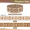25M Polyester Jacquard Flower Ribbon OCOR-WH0088-82A-2