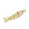 Brass Micro Pave Clear Cubic Zirconia Pendants X-KK-U064-18B-G-2