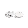 Brass Micro Pave Clear Cubic Zirconia Charms KK-S356-602-NF-2