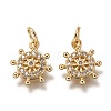 Brass Micro Pave Clear Cubic Zirconia Charms ZIRC-I051-02G-1