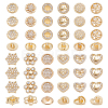 48Pcs 12 Colors 1-Hole Alloy Rhinestone Shank Buttons BUTT-GA0001-43G-1