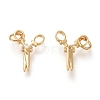 Brass Micro Pave Clear Cubic Zirconia Charms KK-F820-20G-2