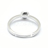 Rhodium Plated 925 Sterling Silver Finger Ring Components STER-E060-15P-3