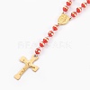 304 Stainless Steel Rosary Bead Necklaces NJEW-F240-03-4