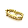 Rack Plating Brass Micro Pave Cubic Zirconia Twister Clasps ZIRC-I012-16G-RS-1