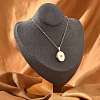 Clear Cubic Zirconia Locket Necklaces LS-NJEW-A036-01C-1