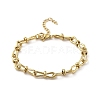 304 Stainless Steel Bowknot Link Chain Bracelets for Women BJEW-F488-13G-2