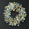 Transparent Electroplate Glass Beads Strands GLAA-K064-07A-AB01-2