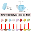 32Pcs 8 Colors Alloy Stud Earring Findings FIND-SC0015-80-2