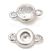 Eco-Friendly Rack Plating Brass Pave Clear Cubic Zirconia Connector Charms KK-A186-06P-1