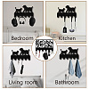 Black Wood & Iron Wall Mounted Hook Hangers DIY-WH0601-009-7