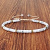 Natural Howlite Heishi Beads Adjustable Braided Bracelets for Men Women LS-BX7041-10-1