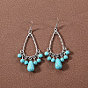 Bohemian tassel turquoise earrings JU8957-18-1