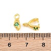 Brass Micro Pave Cubic Zirconia Ice Pick and Pinch Bails KK-G557-44G-3