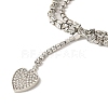 Heart Tassel Alloy Crystal Rhinestone Thigh Chain AJEW-G059-01B-P-3